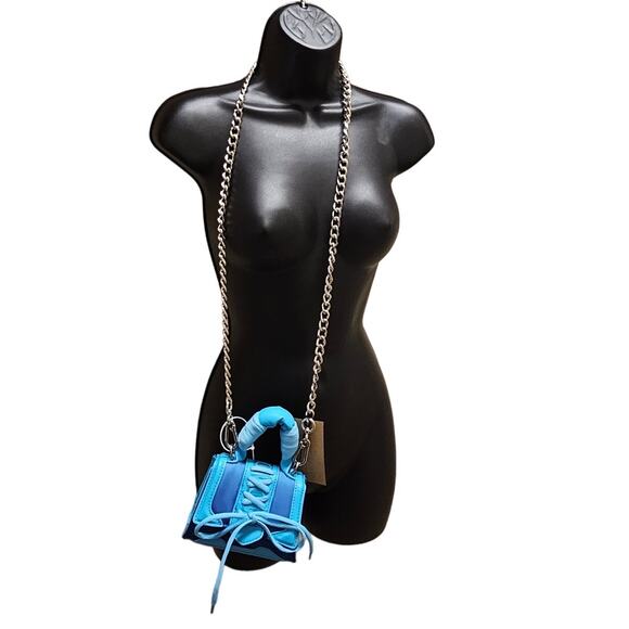 Steve Madden BDORAA Turquoise Micro Mini Chain Crossbody Bag Purse NWT - Picture 8 of 8